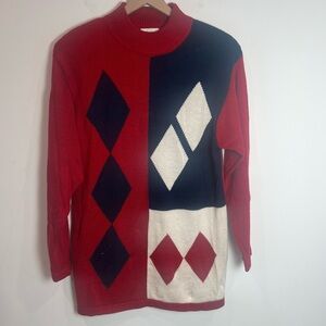Vintage 1980s Vivre Geometric Sweater Dress